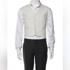 NWT MOGU White Striped Vest Sz 44 Men